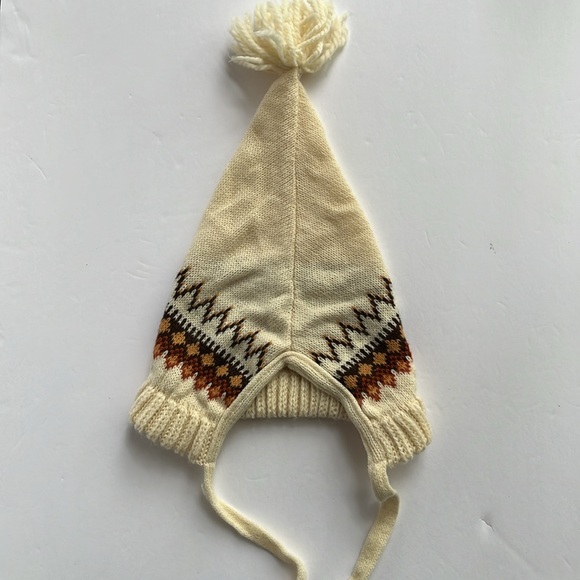 Vintage Knit Hat Pixie Cap Hat With Tassel 1960s Child 60s - Picture 7 of 8